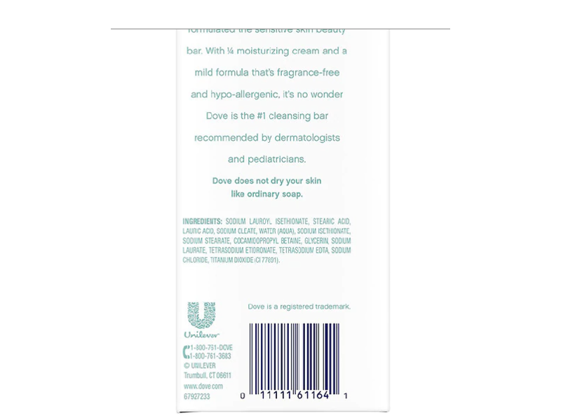 Dove Sensitive Skin Beauty Bar, 3.75 oz (6 pack)