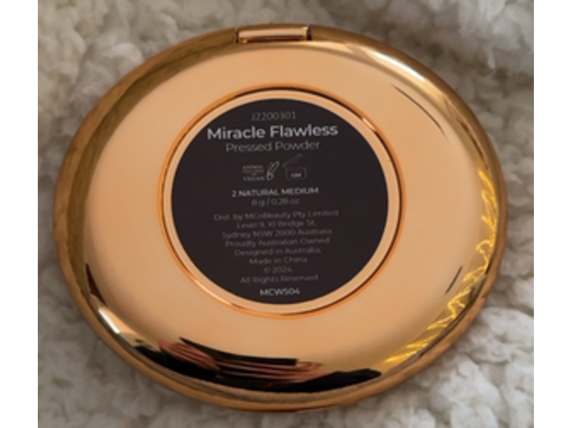 Mco Beauty Miracle Flawless Pressed Powder, 2 natural Medium, 0.28 oz/8 g