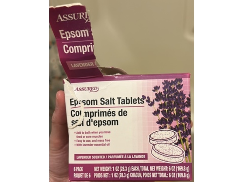 Assured Epsom Salt Tablets, Lavender Scented, 1 fl oz/28.3 g, 6 Pack