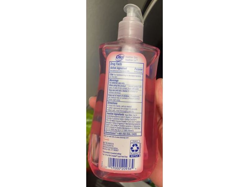 Dial Complete Liquid Antibacterial Hand Soap, Sweet Watermelon, 11 fl oz/325 mL
