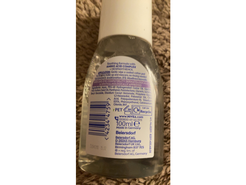 Nivea Soothing Micellar Water, Amino Acid Complex + Dexpanthenol, 100 mL