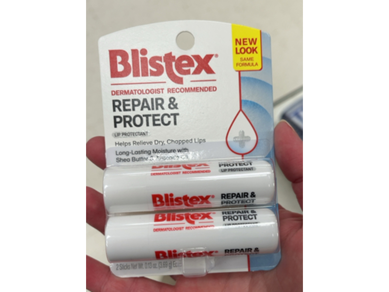 Blistex Repair & Protect Lip Balm Sticks, 0.13 oz/3.69 g, 2 Pack