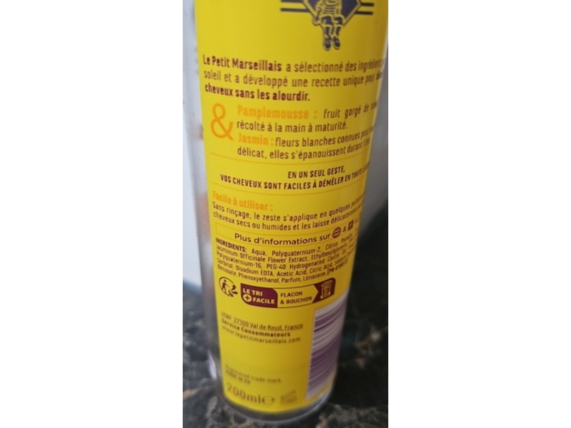 Le Petit Marseiliais Detangling Spray, Grapefruit & Jasmine, 200 mL