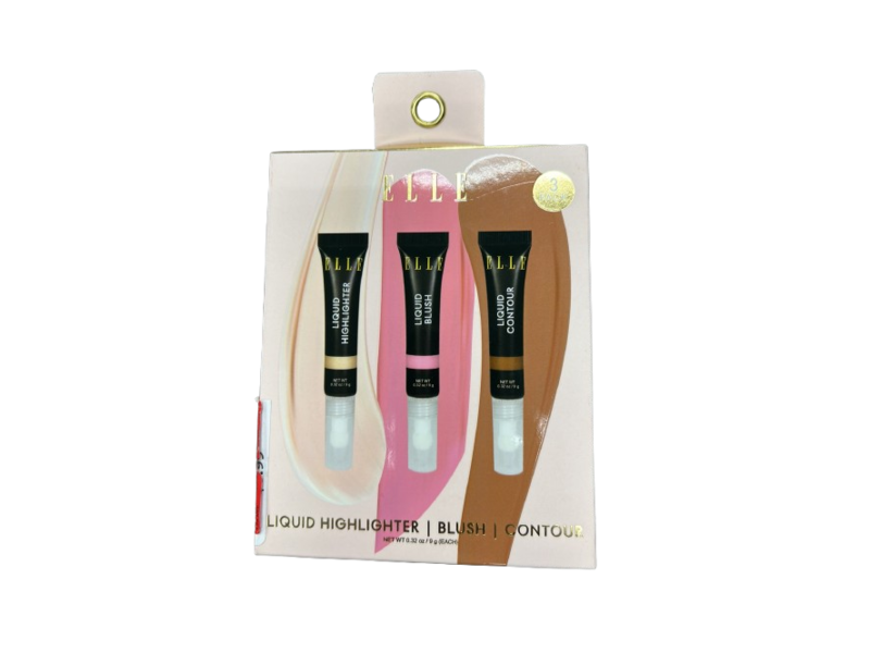Elle Liquid Highlighter Blush & Contour Set, 0.32 oz/9 g