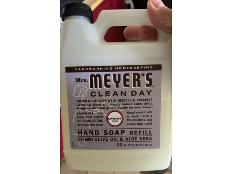 Mrs. Meyer's Clean Day Hand Soap Refill, Olive Oil & Aloe Vera, Lavender, 33 fl oz/975 mL