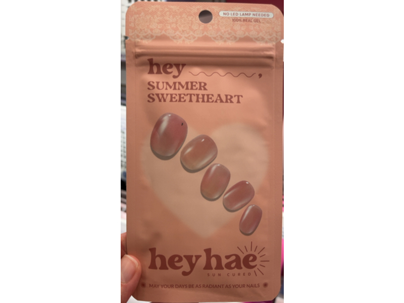 Heyhae Semi Cured Gel Nail Strips & Prep Pads, Hey, Summer Sweetheart, 28 Count