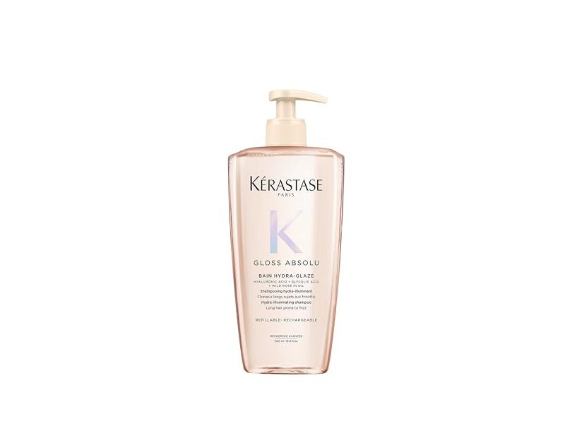 Kerastase Gloss Absolu Hydra-Illuminating Shampoo, Hyaluronic Acid + Glycolic Acid + Wild Rose In Oil, 16.9 fl oz/500 mL