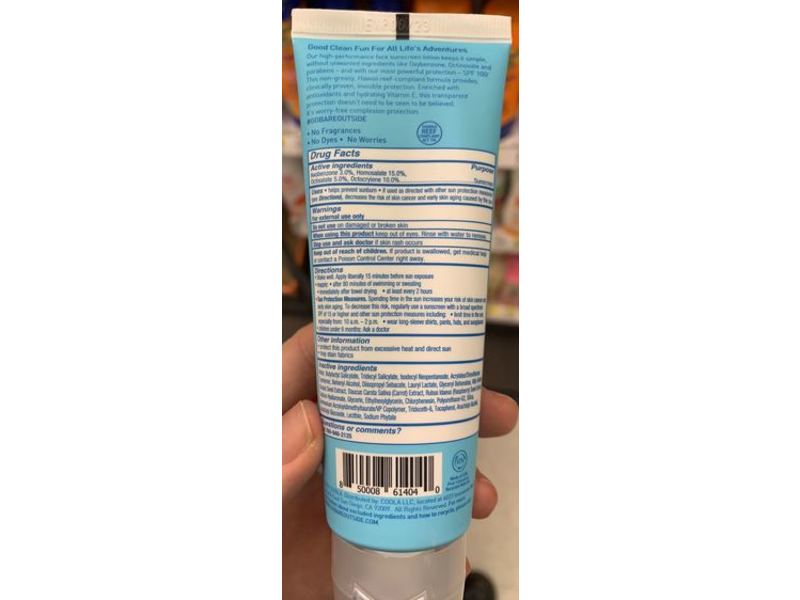 Bare Republic Clearscreen Invisible Finish Sunscreen Face Lotion, SPF 100, 2 fl oz/59 mL