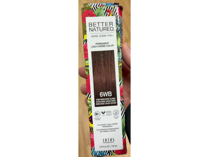 Zotos Better Natured Permanent Liqui-Creme Color, 6WB Dark Warm Beige Blonde, 2.0 fl oz/60 mL