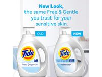 Tide Free & Gentle Liquid Laundry Detergent, Unscented, 32 Loads, 46 fl oz/1.36 L - thumbnail 3