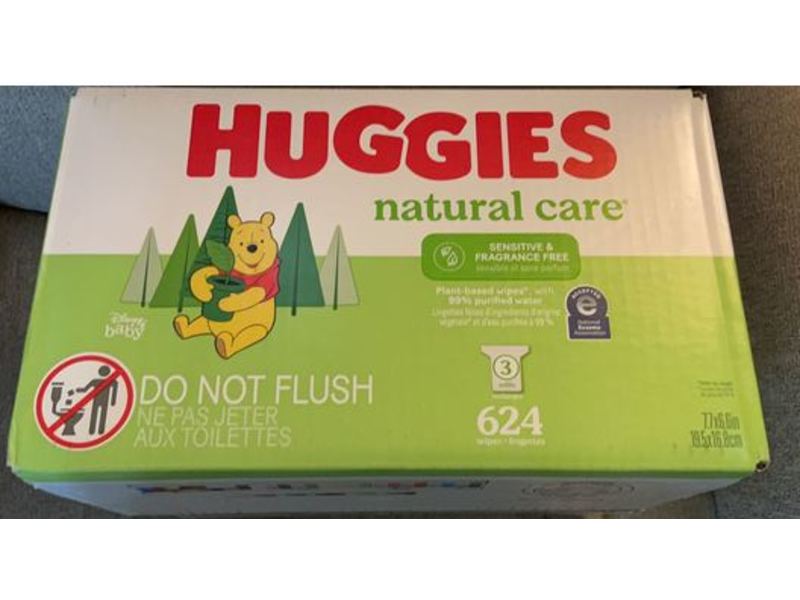 Huggies Natural Care Baby Diaper Wipes, Fragrance Free, 624 Count