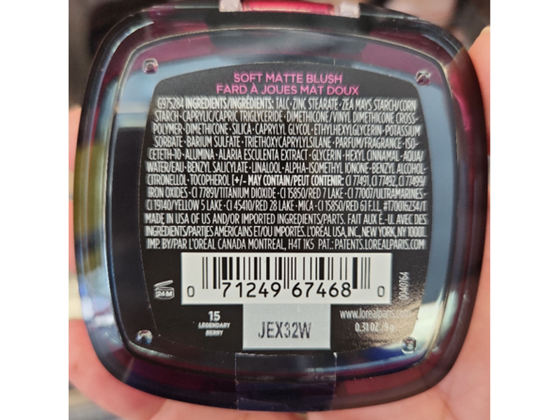 L'Oreal Paris Infallible 24H Fresh Blush, 15 Legendary Berry, 0.31 oz/9 g