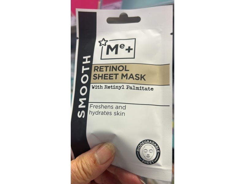 Me+ Smooth Retinol Sheet Mask, Retinyl Palmitate, 25 mL