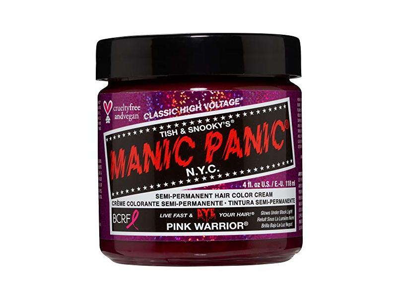 Manic Panic Classic Semi Permanent Hair Color Cream, Pink Warrior, 4 fl oz