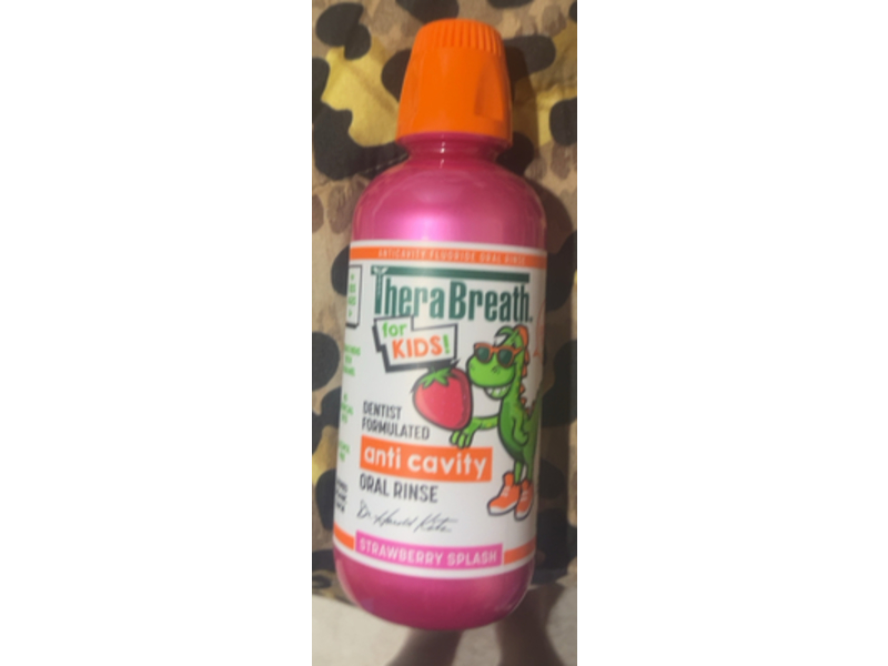 TheraBreath Kids Anticavity Fluoride Oral Rinse, Strawberry Splash, 16 fl oz/473 mL