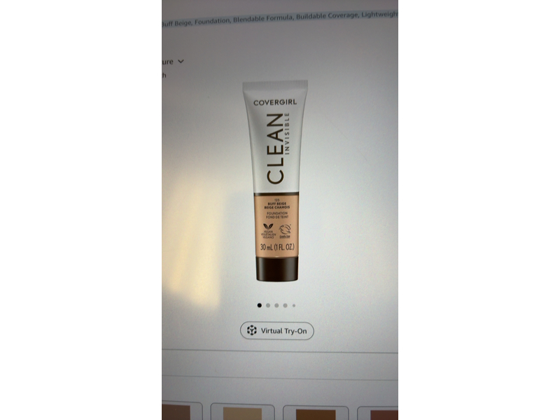 Covergirl Clean Invisible Foundation, 107 Light Beige, 1 fl oz/30 mL