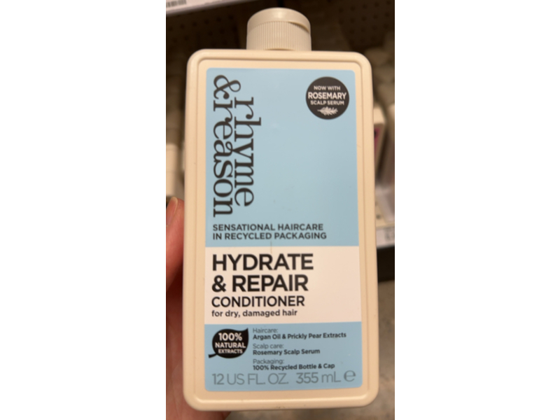 Rhyme & Reason Hydrate & Repair Conditioner, Argan Oil & Prickly Pear Extracts, 12 fl oz/355 mL