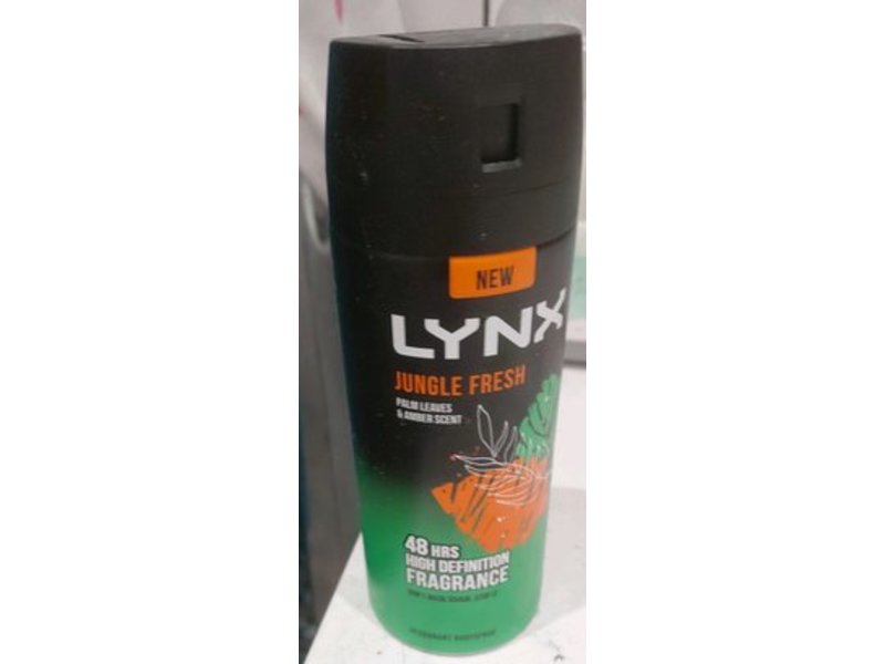 Lynx Jungle Fresh Deodorant, palm Leaves & Amber Scent, 150 mL