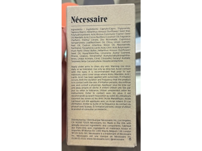 Nécessaire The Deodorant, Lemon Cypress, 2.5 oz/75 g