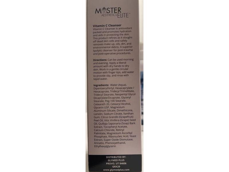 GlyMed Plus Master Aesthetics Elite Vitamin C Cleanser, 8 oz/236 mL