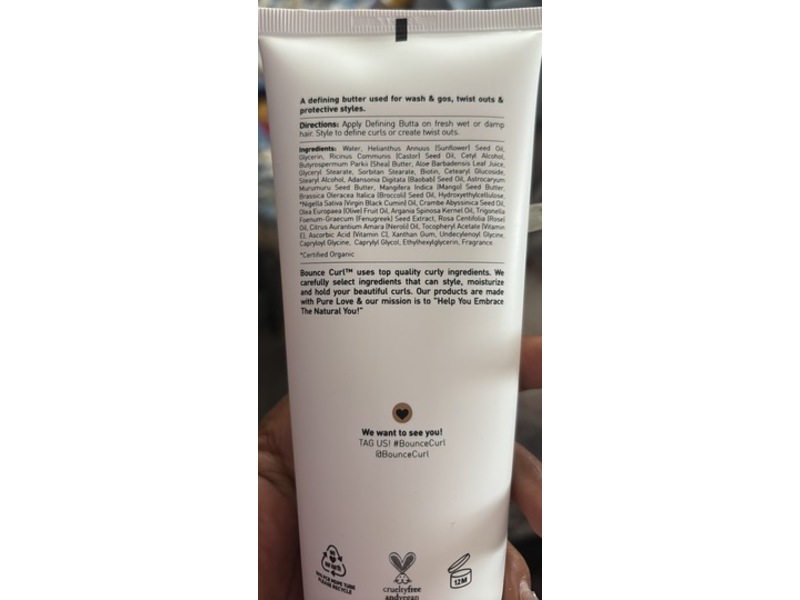 Bounce Curl Defining Butta Moisturizing Butter Cream, 8 fl oz/237 mL