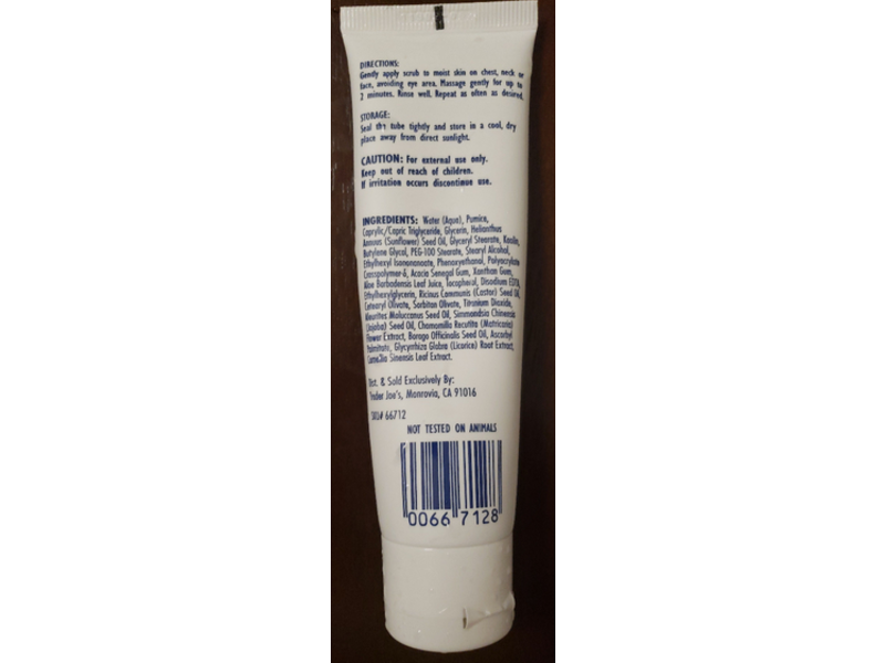 Trader Joe's Nourish Microdermabrasion Scrub Exfoliating Cream, 2 oz/56 g