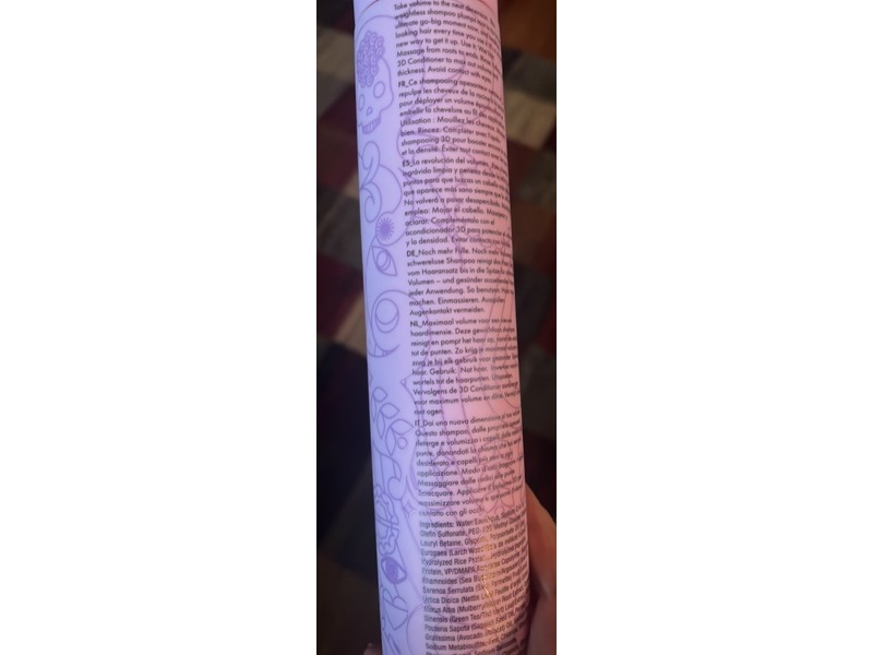 Amika 3D Volume & Thickening Shampoo, 10 oz/300 mL