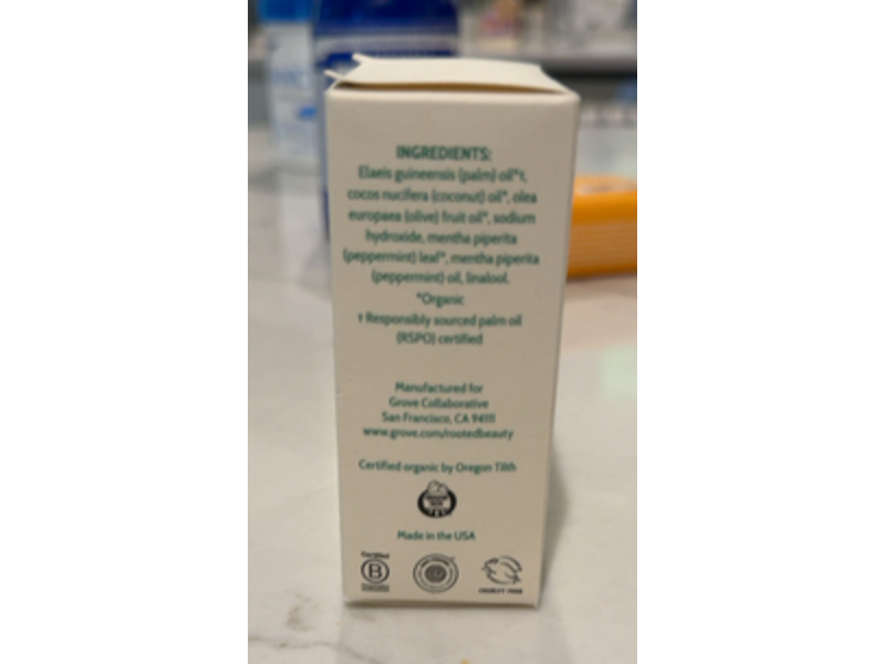 Rooted Beauty Handcrafted Soap Bar, Peppermint, 4 oz/113 g