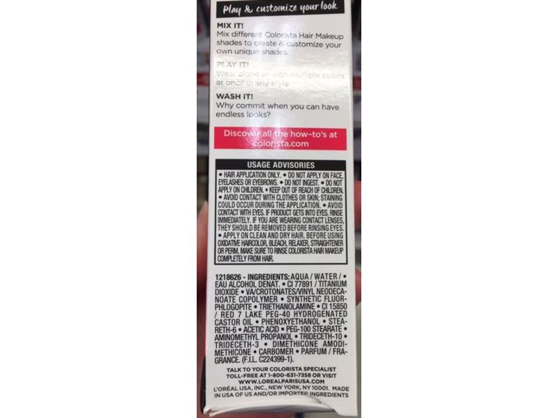 L'oreal Paris Colorista Hair Makeup, Raspberry10, 1 fl oz/30 mL