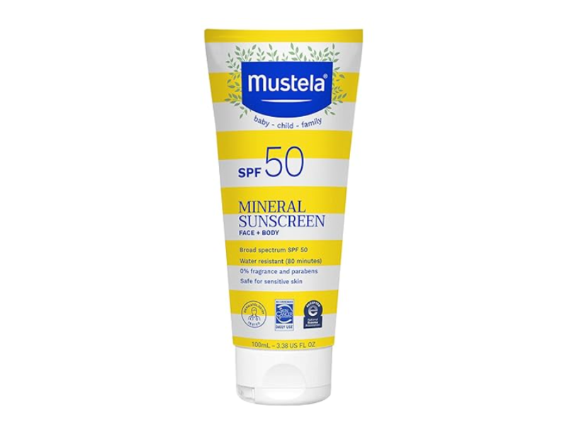 Mustela Baby-Child Mineral Sunscreen Lotion, SPF 50, 3.38 fl oz/100 mL