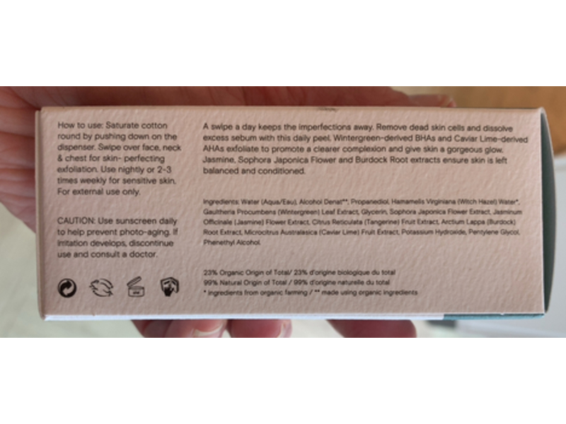 Indie Lee Gentle Daily Peel, Wintergreen & Caviar Lime, 2.7 fl oz/80 mL