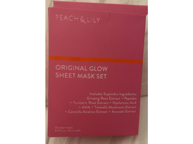 Peach & Lily Original Glow Sheet Mask Set, 0.77 fl oz/23 mL, 20 Count