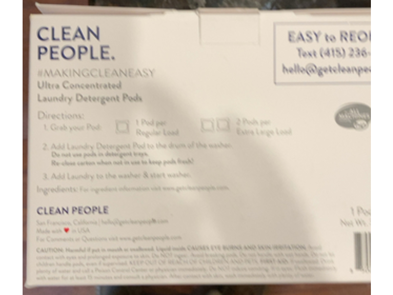 Clean People. Laundry Detergent Pods, Fresh & Clean, 96 Loads