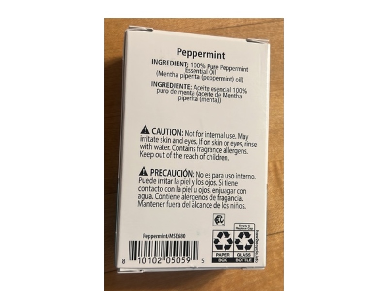 Mainstays 100% Pure Essential Oil, Peppermint, 0.5 fl oz/15 mL