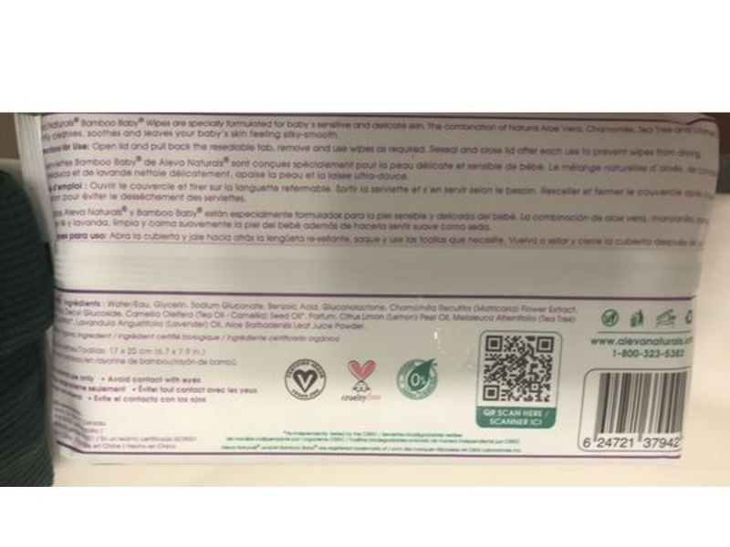 Aleva Naturals Bamboo Baby Wipes, 80 count