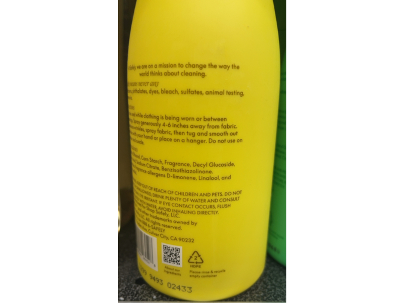 Safely Everyday Fabric Spray, Pink Grapefruit & Cassis, 12 fl oz/354 mL