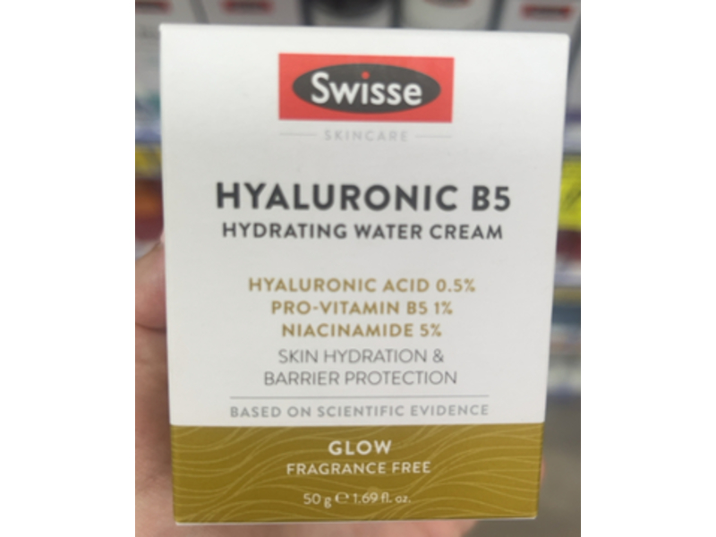 Swisse Glow Hydrating Water Cream, Hyaluronic B5, 1.69 fl oz/50 g