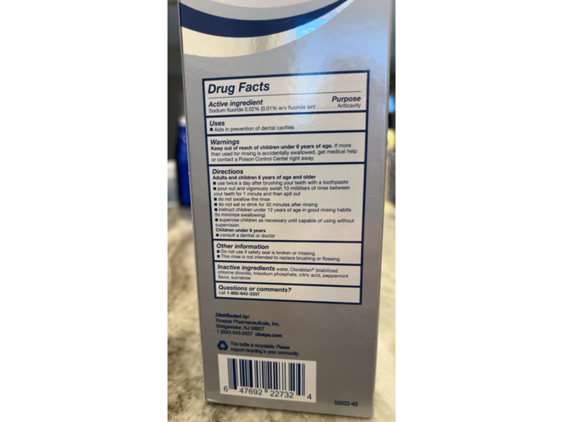 Closys Anticavity Fluoride Mouth Rinse, Gentle Mint, 32 fl oz/946 mL