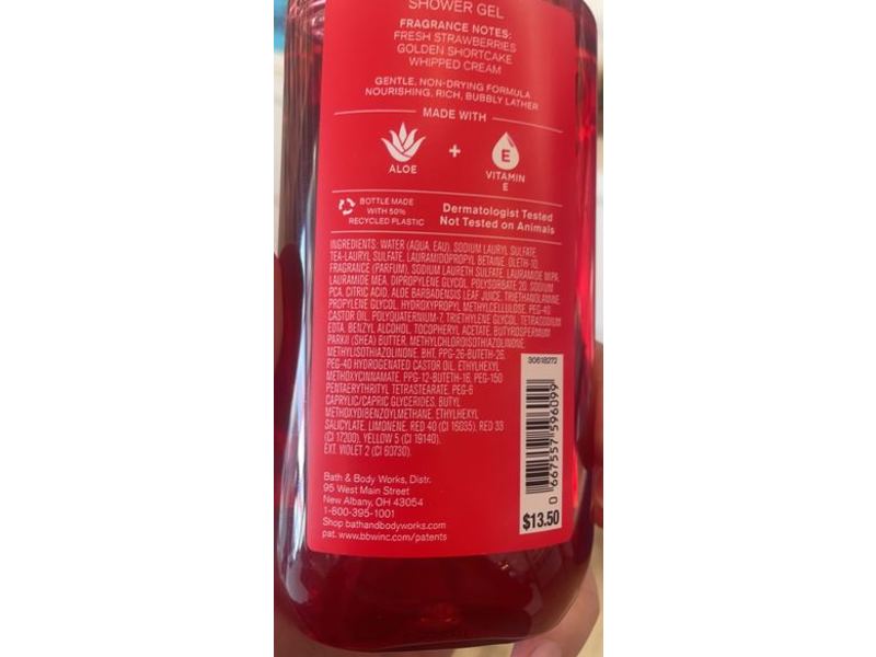 Bath & Body Works Shower Gel, Strawberry Pound Cake, 10 oz/295 mL