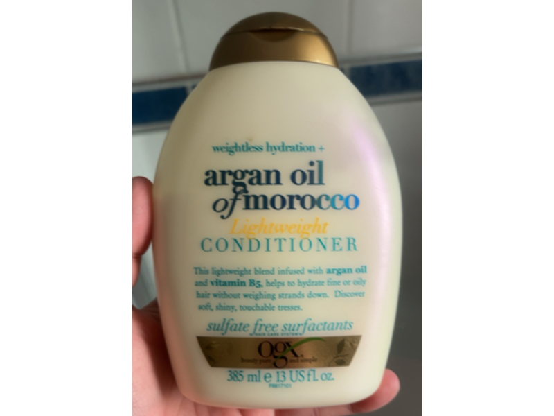 Ogx Weightless Hydration Lightweight Conditioner, Argan Oil Of Morocco, 13 fl oz/385 mL