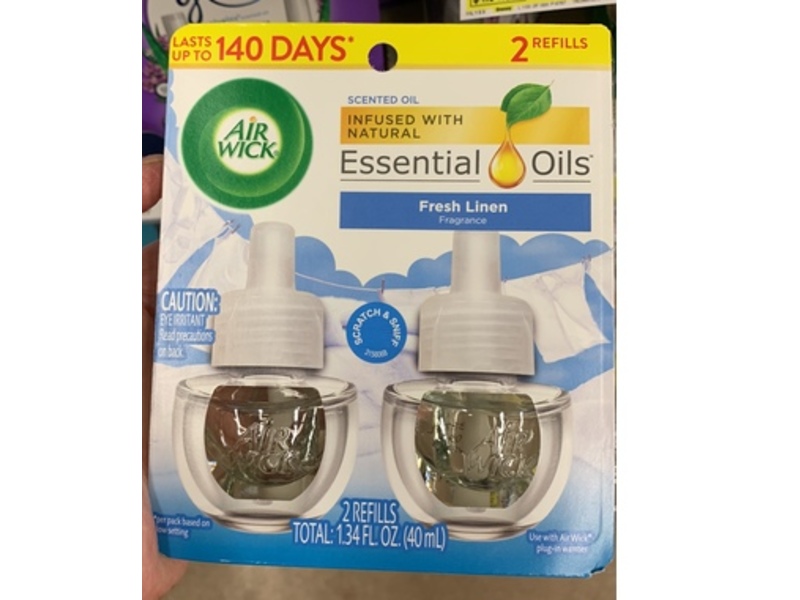 Air Wick Plug In Scented Oil Refill, Fresh Linen, 1.34 fl oz/40 mL, 2 Count