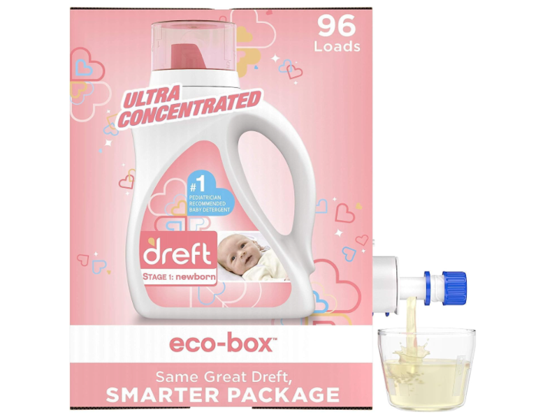 Dreft Stage 1 Newborn Baby He Liquid Laundry Detergent, 96 Loads, 105 fl oz