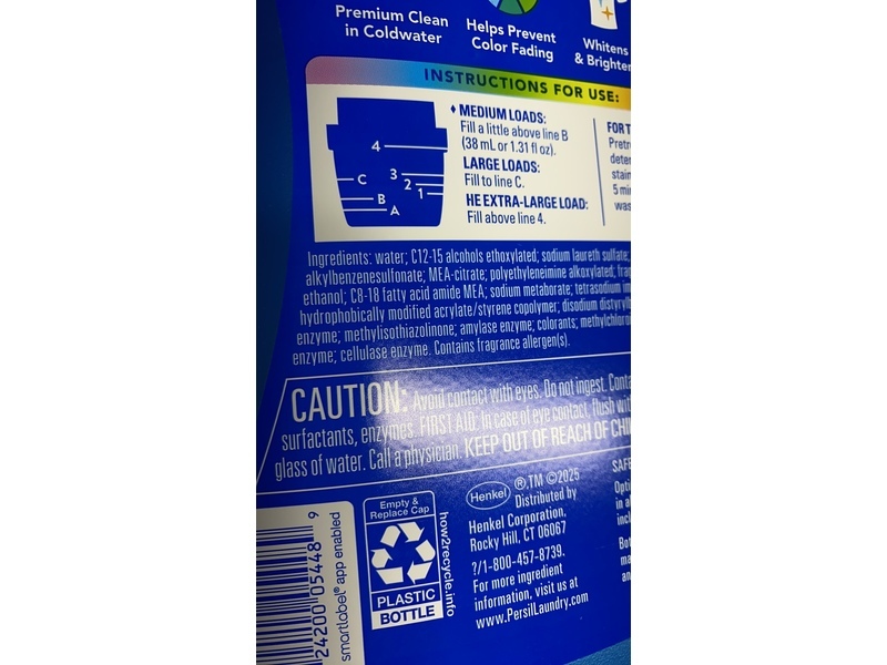 Persil Deep Cleans Protects Colors Liquid Laundry Detergent, Original, 64 Loads, 84 fl oz/2.4 L