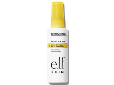 e.l.f Skin Suntouchable Sun Protection + Setting Spray, SPF 45, 2 fl oz/60 mL