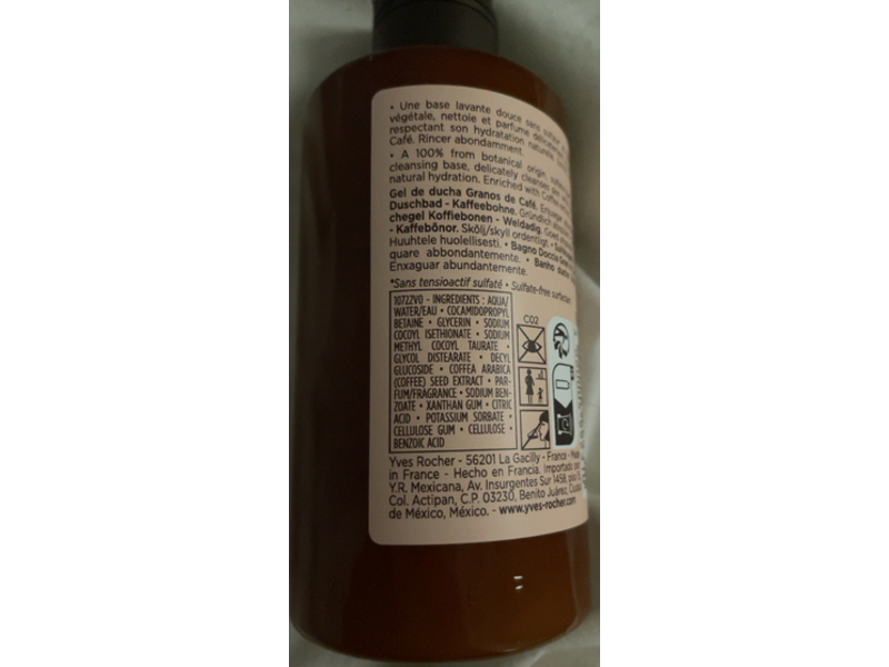 Yves Rocher Comforting Bath & Shower Gel, Coffee Beans, 6.7 fl oz/200 mL