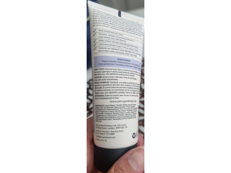 Percy & Reed Session Styling Smoothing Blow Dry Cream, 3.3 fl oz/100 mL