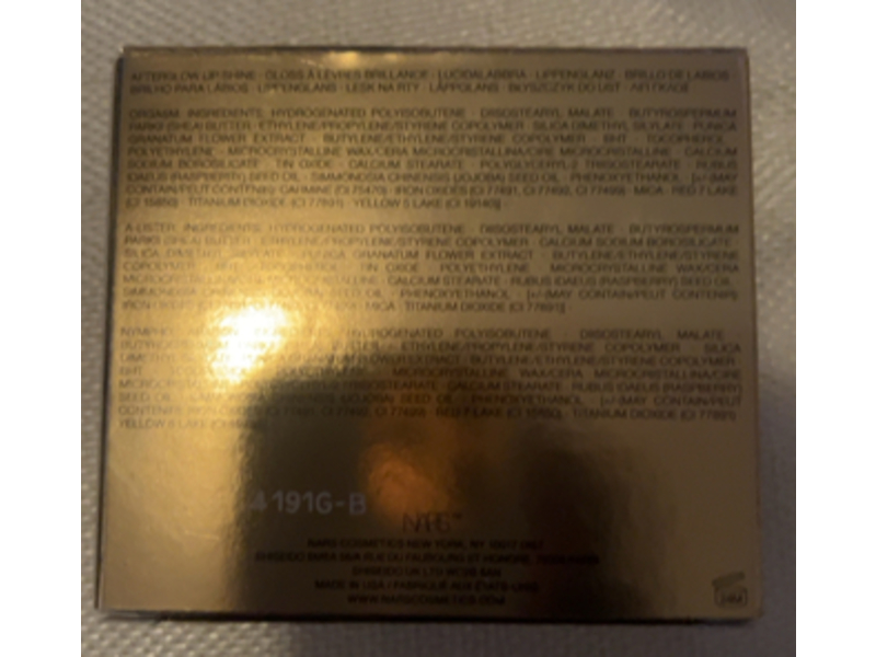 Nars After Glow Lip Shine Set, Orgasm + A-Lister + Nympho + Aragon, 0.11 oz/3.7 mL