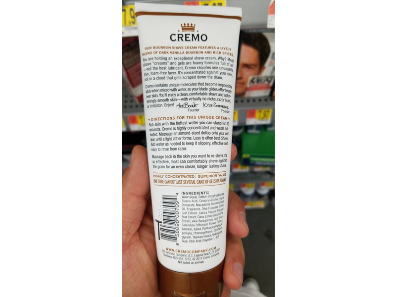 Cremo Original Formula Shave Cream Bourbon, 6 fl oz