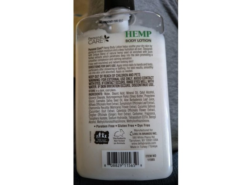 Personal Care Hemp Body Lotion, 13.5 fl oz/400 mL