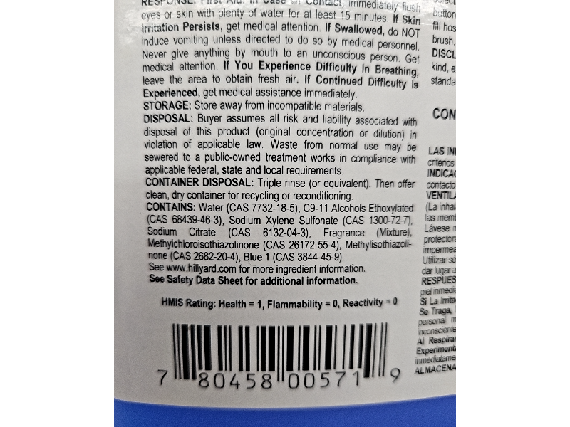 Hillyard Arsenal 1 Top Clean Neutral Cleaner, 10, 2.5 L